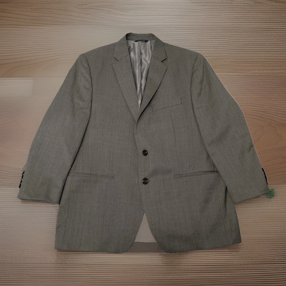 Ralph Lauren Blazer Wool Light Grey 2 Button 42 Short Made Canada 90s NEW $495